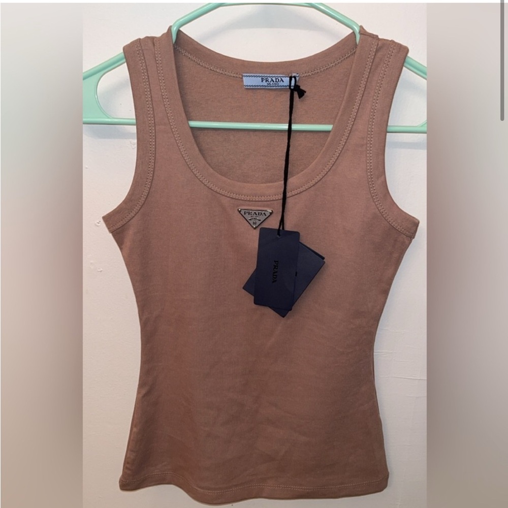 Prada tan ribbed tank top - NWT